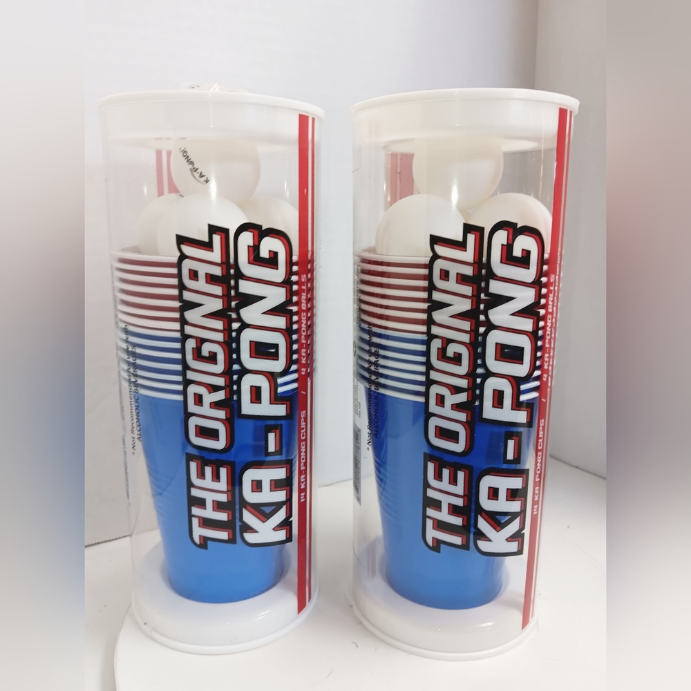THE ORIGINAL KA-PONG NEW (Beer Pong Lot Of 2) 14 Cup Each  With 4 Balls Each